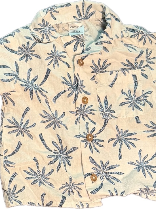 Carter's Other - Carter's Cream Short-Sleeve Palm-Print Button Shirt